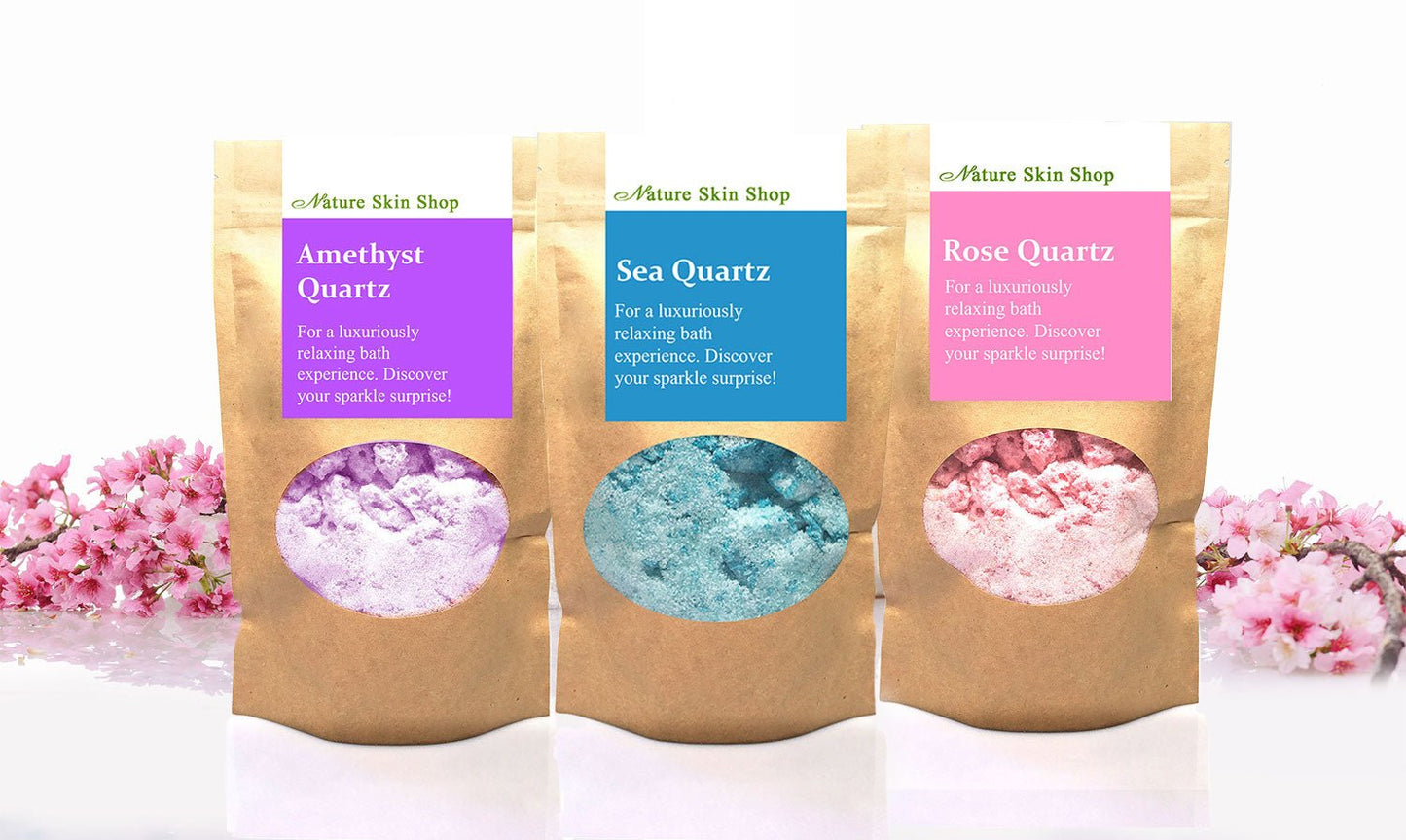 Amethyst Quartz Foaming Bath Soak. Hidden Surprise Bracelet Inside-2