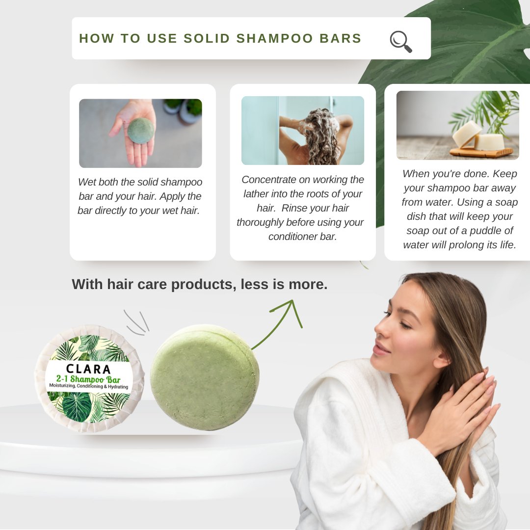 Clara 2 - 1 Shampoo Bar | Moisturizing, Conditioning & Hydrating-3