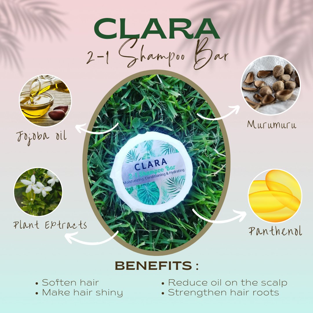 Clara 2 - 1 Shampoo Bar | Moisturizing, Conditioning & Hydrating-4